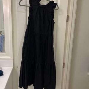 J. Crew Black Midi Dress